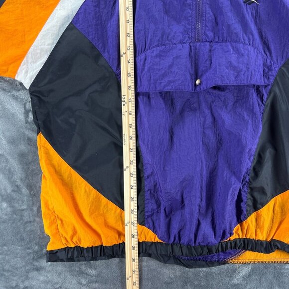 Vintage Reebok Windbreaker Jacket Men XL Purple 1/2 Zip Anorak Hooded 90s Suns - Picture 9 of 13